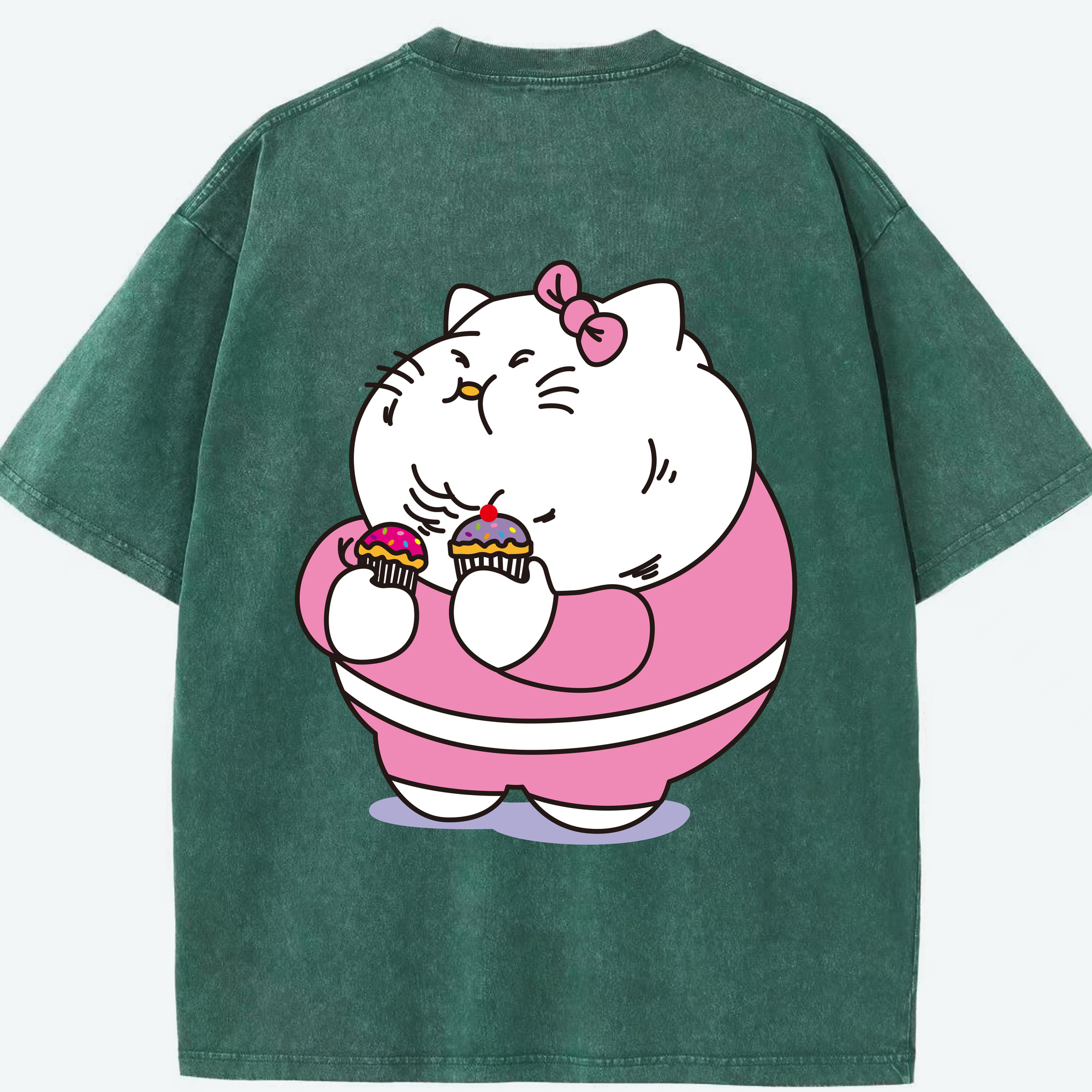 （画像用） Hello Kitty ハローキティ 綿100% ヴィンテージ風 半袖Tシャツ（背面プリント）